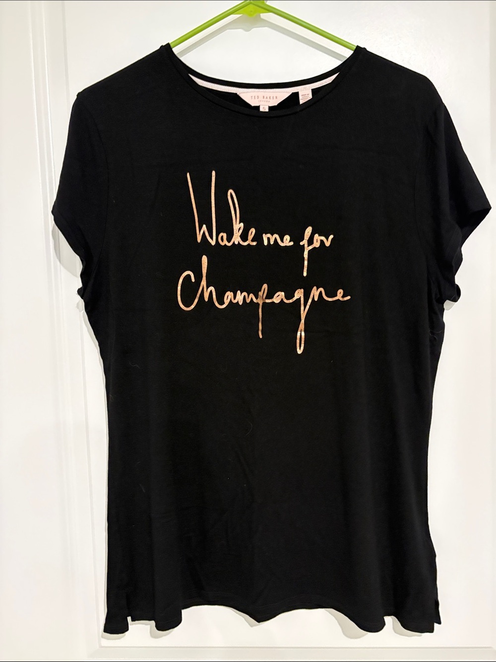 Ted Baker Black Short Sleeve Tee with Metallic Script